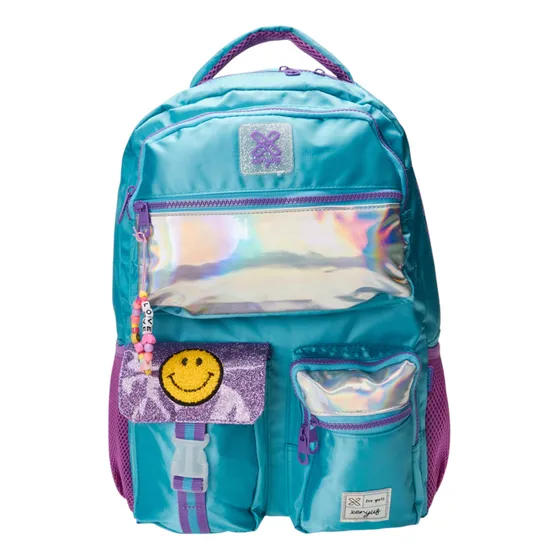 Mochila Juvenil 16 Utility Emoji Efeito Holográfico Xeryus