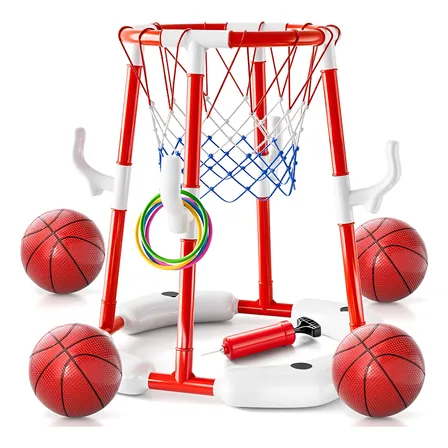 Aro De Baloncesto Flotante Para Piscina - Juego 2 En 1 Con P
