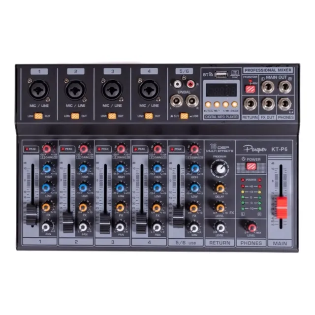 Outlet Consola Mixer Parquer 6 Canales Phanton Power