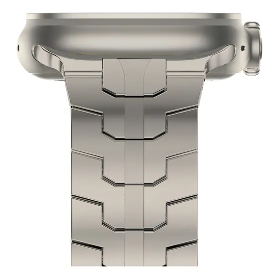 Pulseira De Aço Inoxidável Iron Man Compativel Com Apple Watch Ultra 1 2 e 3 49mm Series 10 9 8 7 6 5 Se 4 3 2 1 42mm 44mm 45mm 46mm - Cor Titanium