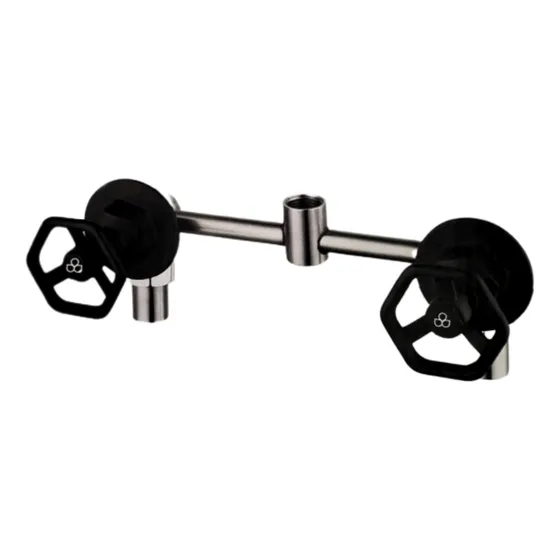 Llave Doble Para Ducha Negra Elite Griven Gs