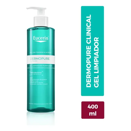 Eucerin Dermopure Gel De Limpieza Facial 400ml Piel Grasa O Acné Día/noche