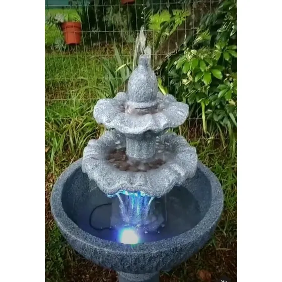 Fonte D'água Estilo Chafariz 2 Quedas Marmorizado