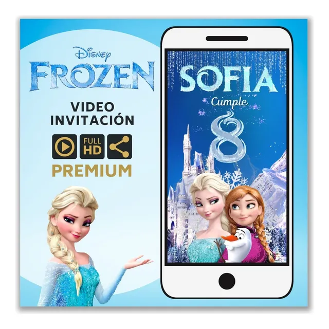 Video Invitación Animada Frozen Libre Soy (con Foto)