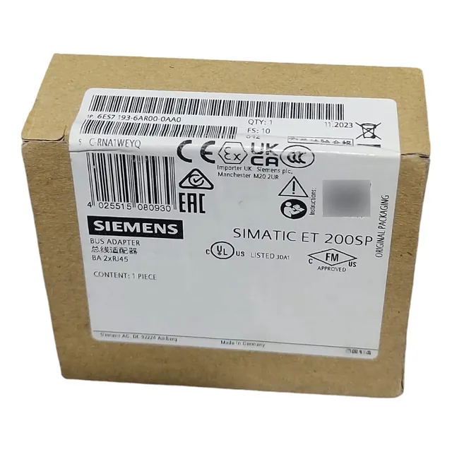 Siemens 6es7193-6ar00-0aa0 Bus Adapter Ba 2xrj45