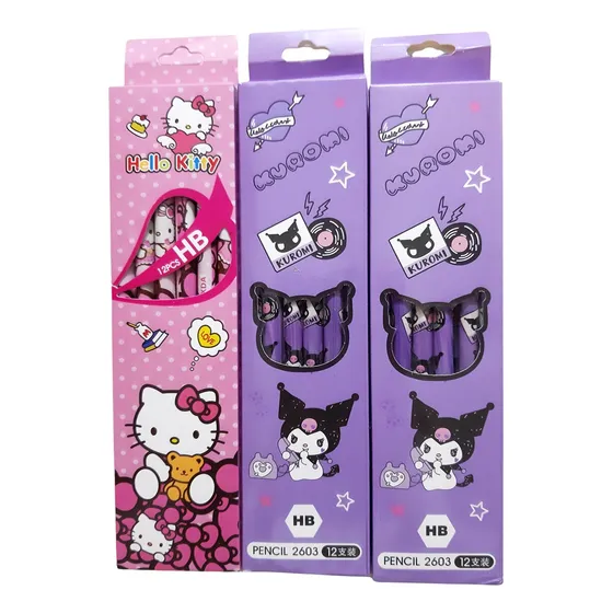 Paquete 36 Lapices Hello Kitty Y Kuromi. Ideal Regalo