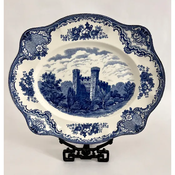 Fuente Oval Grande Johnson Bros England Old Britain Castles