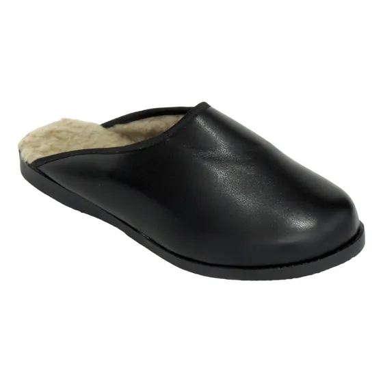 Chinelo De Pelo Pantufa Forrado Com Lã De Couro Sintético