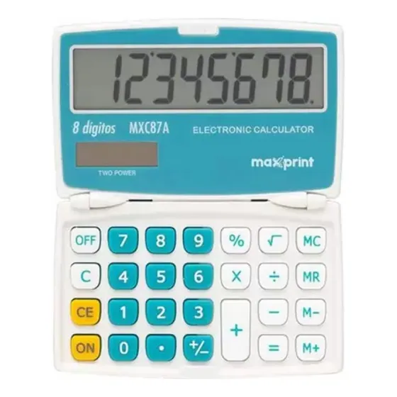 Calculadora Bolso 8 Dígitos Mx-c87a Azul - Maxprint