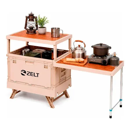 Caixa Armazenamento Camping Dobrável Com Mesa Lateral Zelt