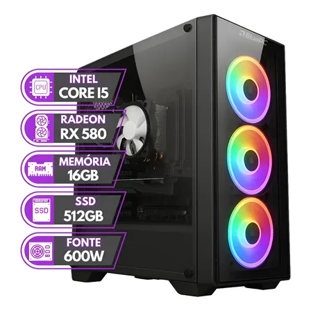 Pc Gamer Bluepc Rush Intel I5 16gb Radeon Rx 580 Ssd 512gb 512 Gb 16 Gb