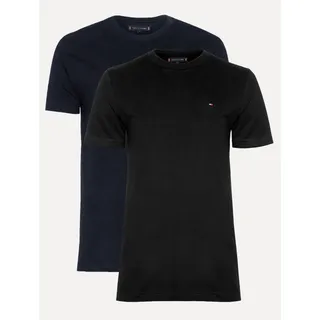 Kit Camisetas Tommy Hilfiger Essential Preta/marinho 2un Kit Camisetas Tommy Hilfiger Essential Preta/marinho 2un