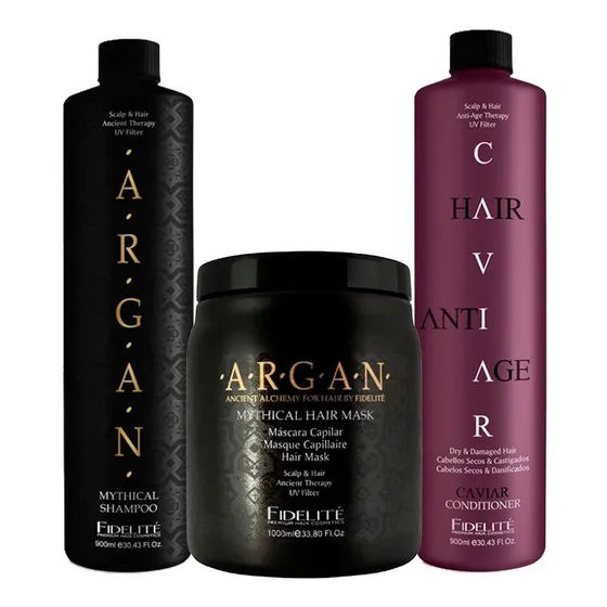 Kit Argan Fidelite Shampoo + Conditioner + Mascara