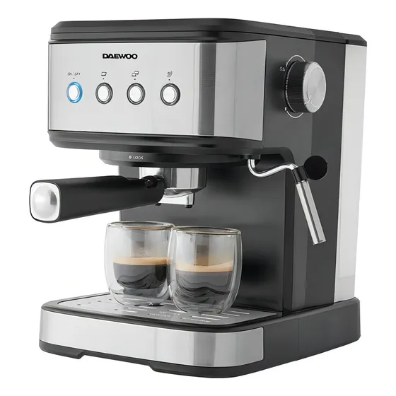 Cafetera Espresso 1,5lts Daewoo Automática Acero Inoxidable! Color Plateado