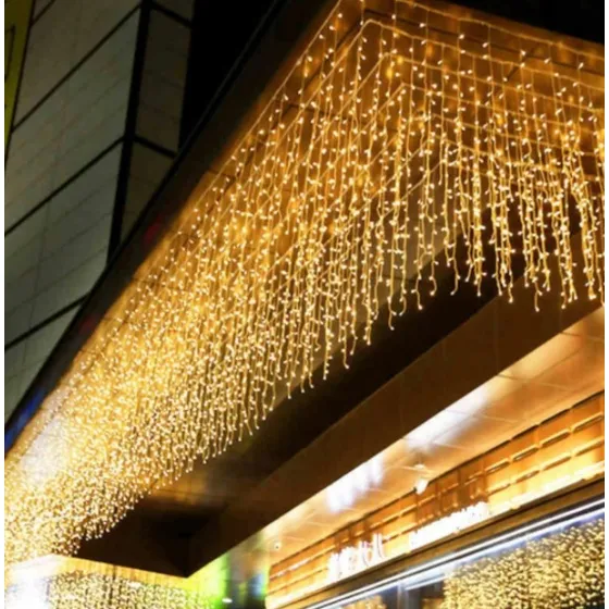 Cascata Natal Luz Fixa 20 Metros 800 Leds 220v Área Externa