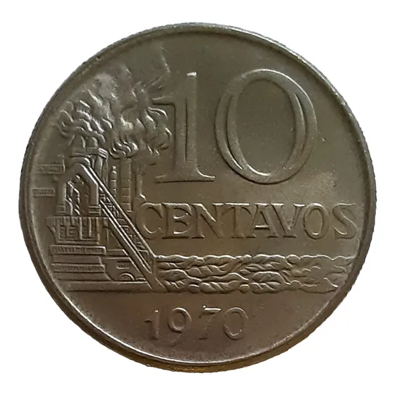 Moeda Fc 10 Centavos 1970 Cuproníquel Brasil