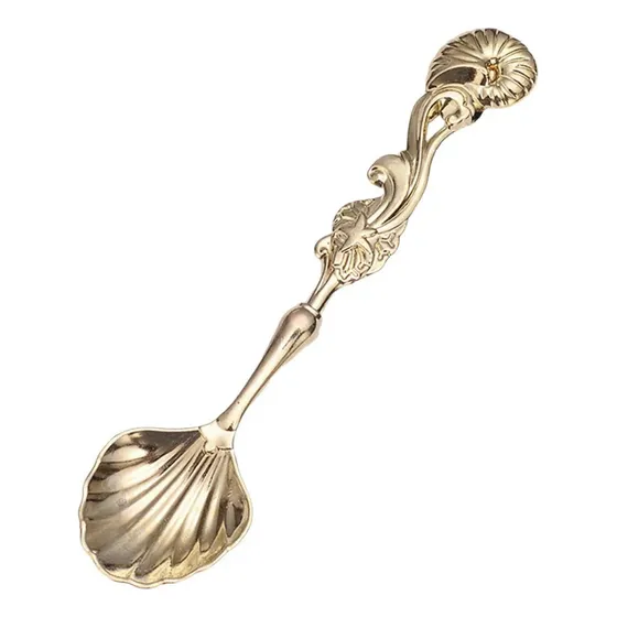 Colher De Café Pequena Para Artesanato, Dourada