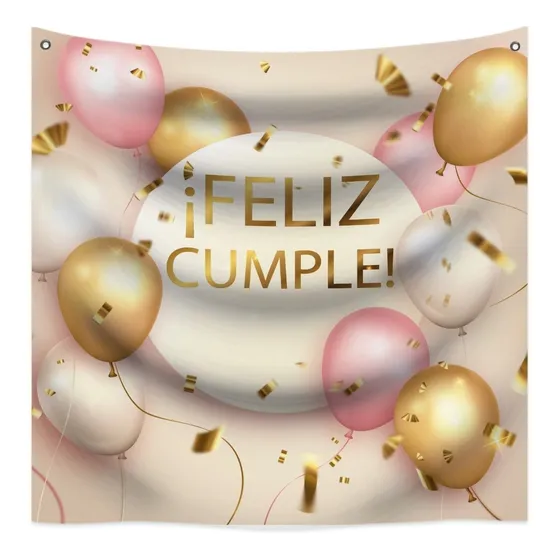 Decoración Fiesta Letrero Feliz Cumpleaños 1x1 Mts