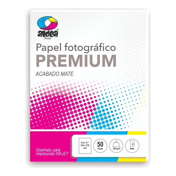 Papel Fotográfico Mate Calidad Premium Carta 190gr 50 Hojas Color Blanco