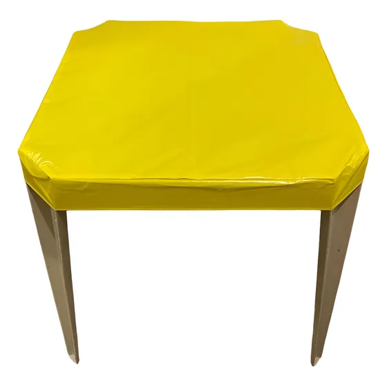 25 Capas Para Mesa De Plástico Restaurantes Bar Lanchonete Cor Amarelo Desenho Do Tecido Liso