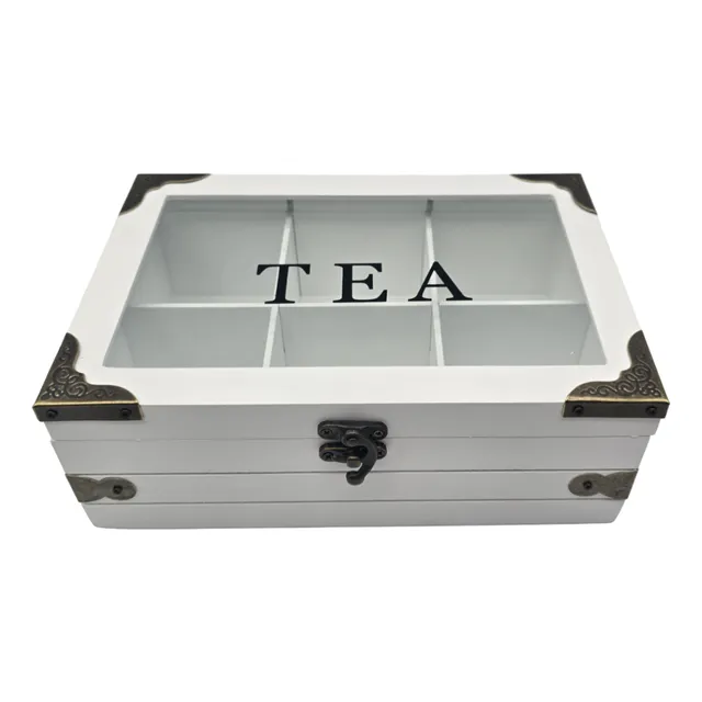 Caja De Te Porta Te Caja De Madera Para El Te 6 Divisiones