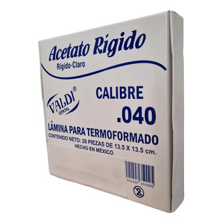 Acetatos Rigido Calibre .040 Caja 20 Piezas Valdi Dental Color Acetato Acetatos Rigido Calibre .040 Caja 20 Piezas Valdi Dental Color Acetato