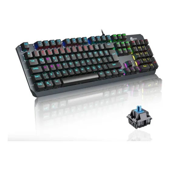 Teclado Mecanico Lenovo Gaming Metalico Rgb Switch Azul Usb