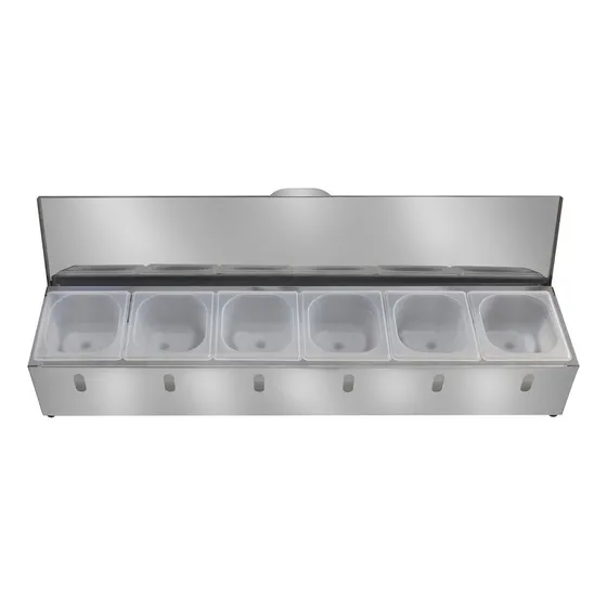 Condimentadora Pizzarola Profissional 6 Cubas Refrigerada Cor Inox