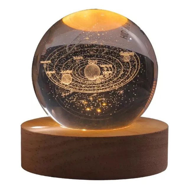 Lampara De Noche Led 3d La Luna Bola Cristal, Sistema Solar