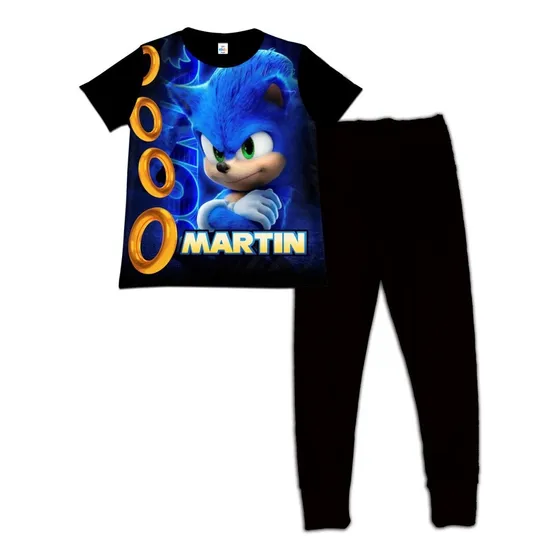 Pijama Niño Manga Corta Sonic Algodon