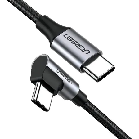 Cable Cargador Ugreen Usb C Angulo 90° 60 W Carga Rapida 2m