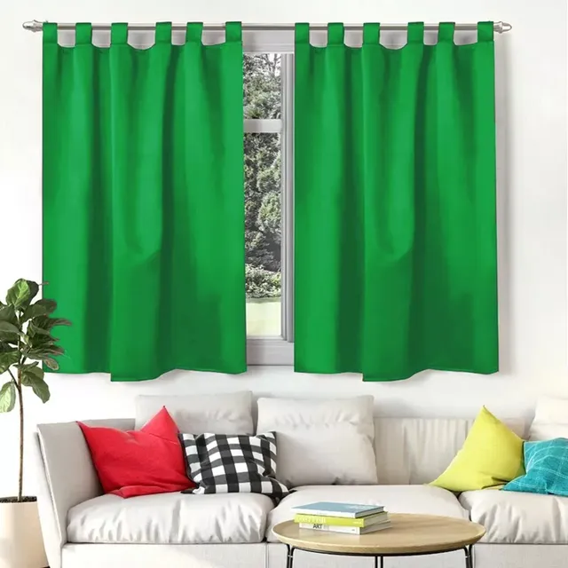 Cortina Tropical Corta 2 Paños Listas P/ Colgar 1,40x1,50