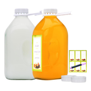 Botellas De Leche De Vidrio De 64 Oz, Jarras De Leche De Vid Botellas De Leche De Vidrio De 64 Oz, Jarras De Leche De Vid