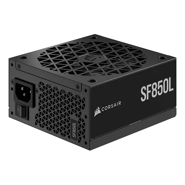 Fuente Real Corsair SF850l 80 Plus, color dorado y negro