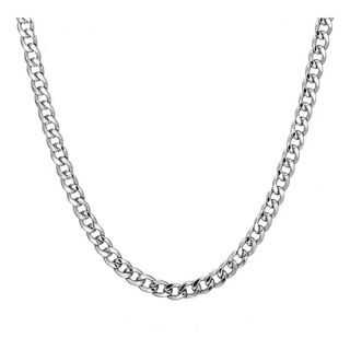 Collar Estilo Cubano De Acero Inoxidable Plateado Unisex Collar Estilo Cubano De Acero Inoxidable Plateado Unisex