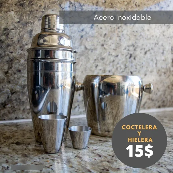 Coctelera Y Hielera De Acero Inoxidable