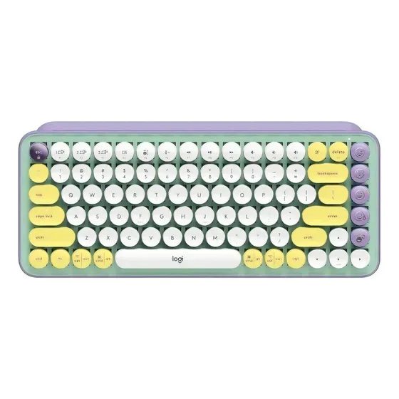 Teclado bluetooth Logitech QWERTY Logitech Brown español latinoamérica color daydream