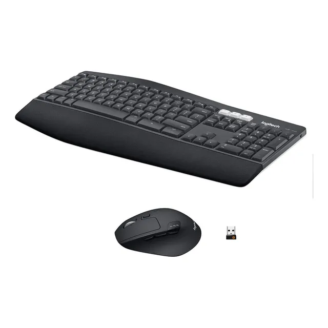 Kit de teclado y mouse inalámbrico Logitech MK850 Español España de color negro