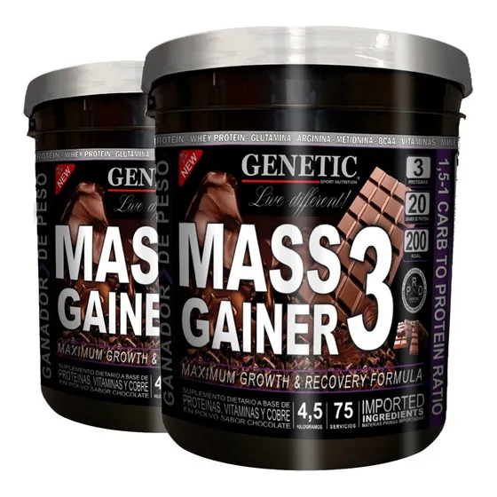 150 Días Mass Gainer Genetic Desarrollo Muscular Proteínas