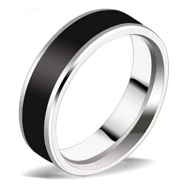 Anillo Hombre Acero Quirurgico Negro Y Plateado + Estuche