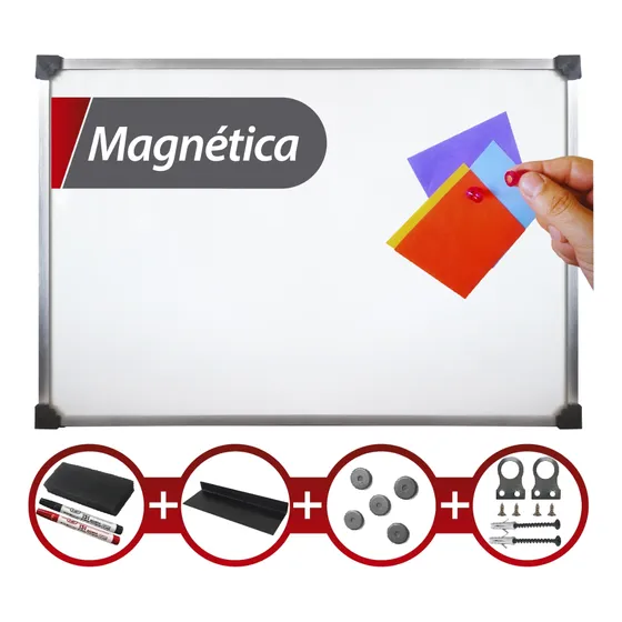Pizarra Blanca Magnetica Premium 60x80 Aluminio +accesorios