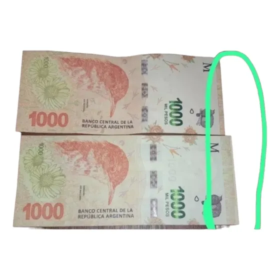 1.000 Pesos Con Grueso Error De Corte