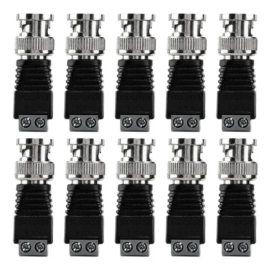 Kit 10 Conectores Com Borne Bnc Macho Conex 1000 Intelbras