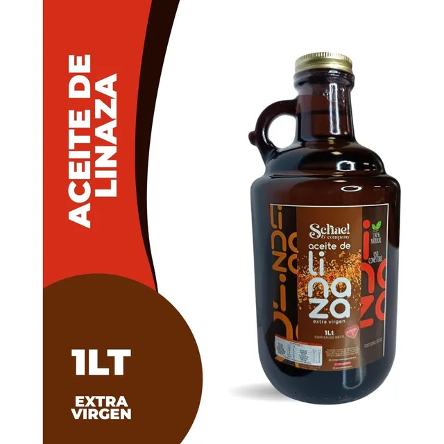 Aceite De Linaza 100% Natural Prensado En Frío 1lt. Schael