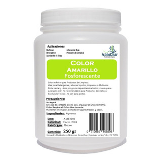 Colorante Amarillo Fosforescente Productos De Limpieza 250g Colorante Amarillo Fosforescente Productos De Limpieza 250g