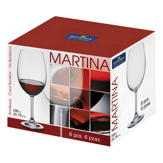 Set X 6 Copa Cristal Agua Vino Bohemia Martina 590 Ml