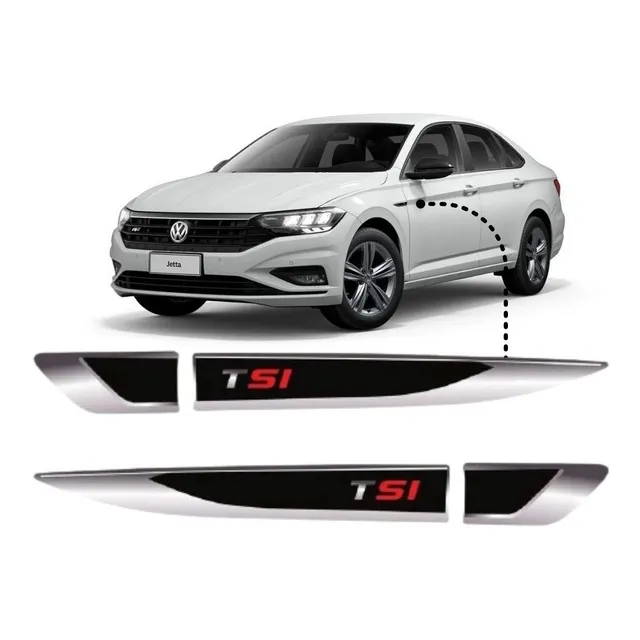 Par Aplique Friso Lateral Adesivo Vw Jetta 2011 A 2021 Tsi