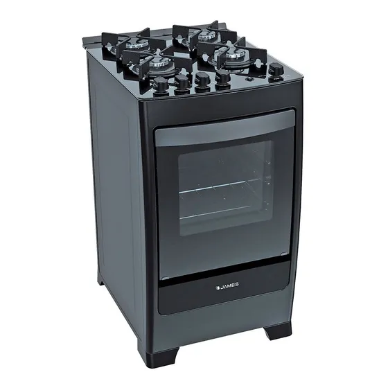 Cocina James A Gas C 700 Negra 4 Hornallas