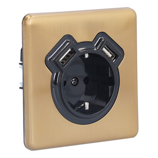 Enchufe De Pared Eléctrico De Bronce Retro Europeo Ignífugo Enchufe De Pared Eléctrico De Bronce Retro Europeo Ignífugo