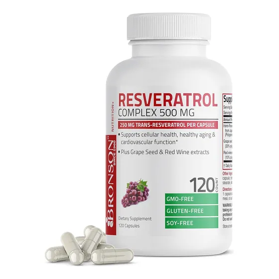 Suplemento Resveratrol 500mg 120 Capsulas Bronson